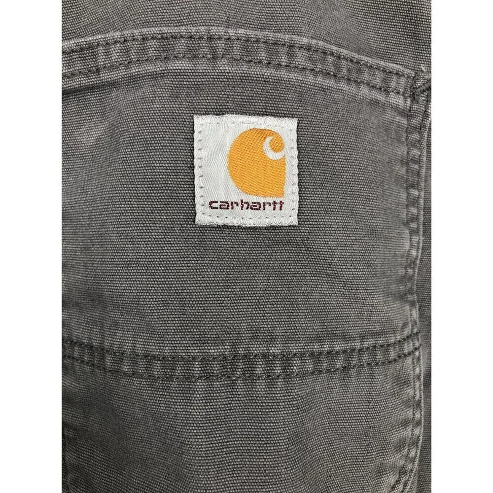 Carhartt Mens Relaxed Fit Work Pants Size 44x30 Gray Durable Workwear Streetwear